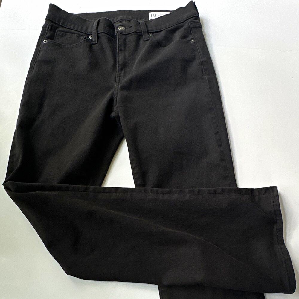 GAP Everdark Women's Baby Boot Mid rise Black Jeans Stretch Sz 10 Regular EUC
